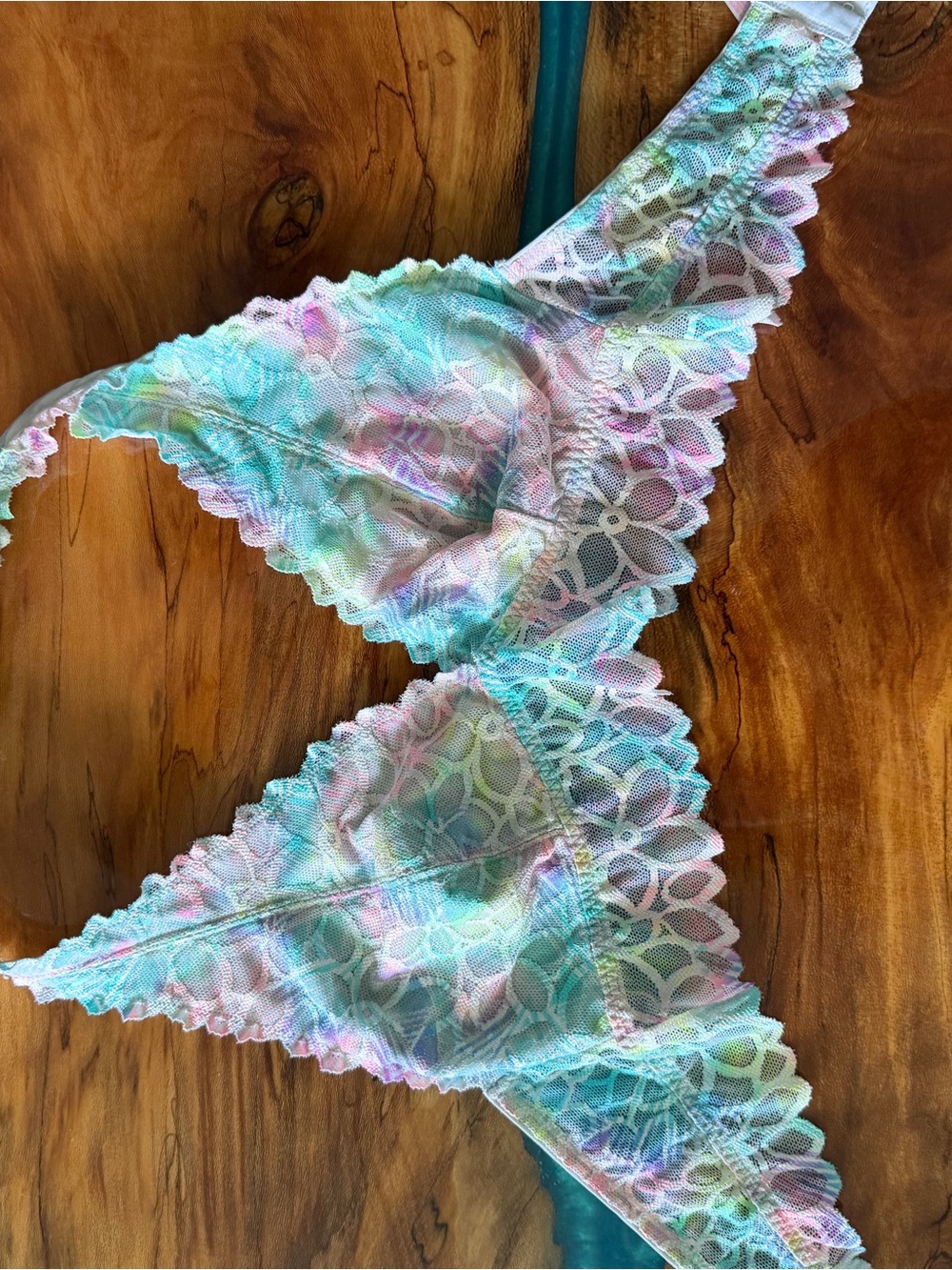 Victorias Secret Pink Pastel Triangle Bralette in Pastel Tie-Dye - Medium